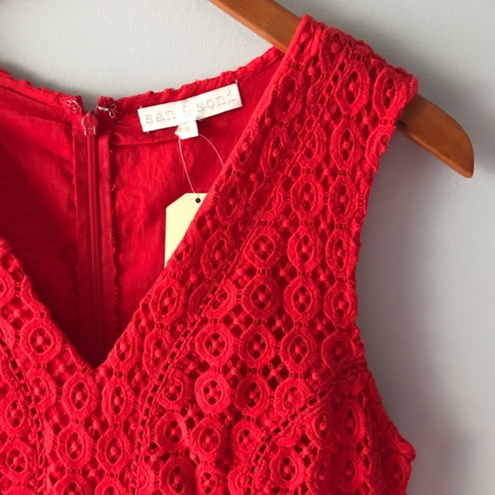Anthropologie San & Soni Founced Lace Crochet